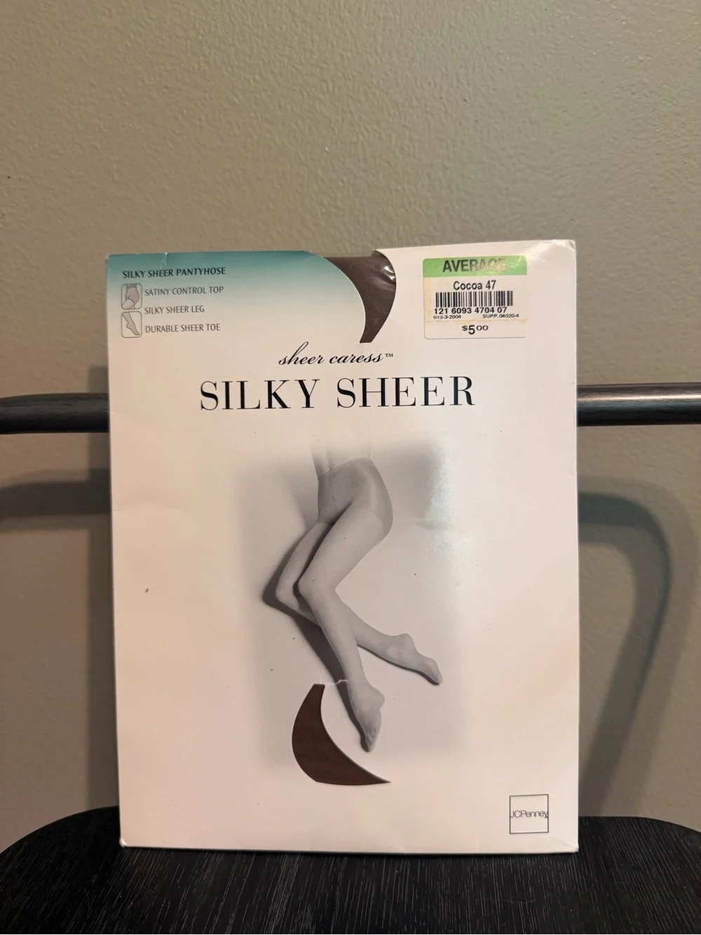 Vintage JCPenney Sheer Caress Silky Sheer Pantyhose Cocoa 47 Average NOS